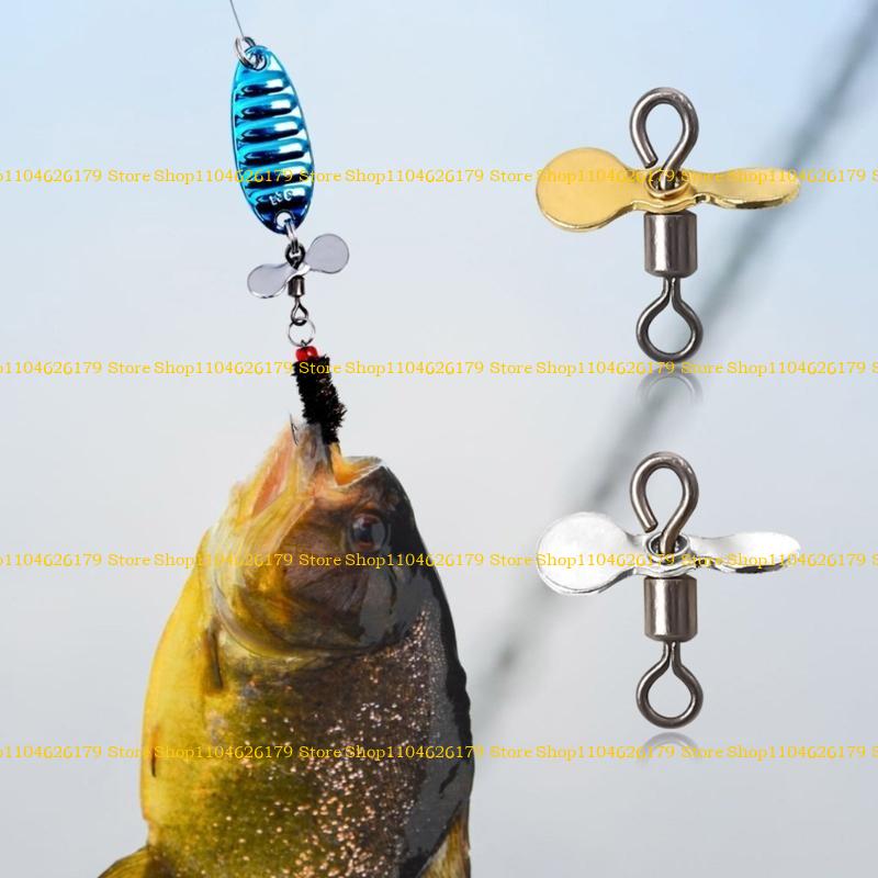 A1A2 10Pcs Stainless Spinnerbait Props DIY Fishing Lures Hook Baits Fly Propeller Topwater Fishing Lures Fishing Accessory