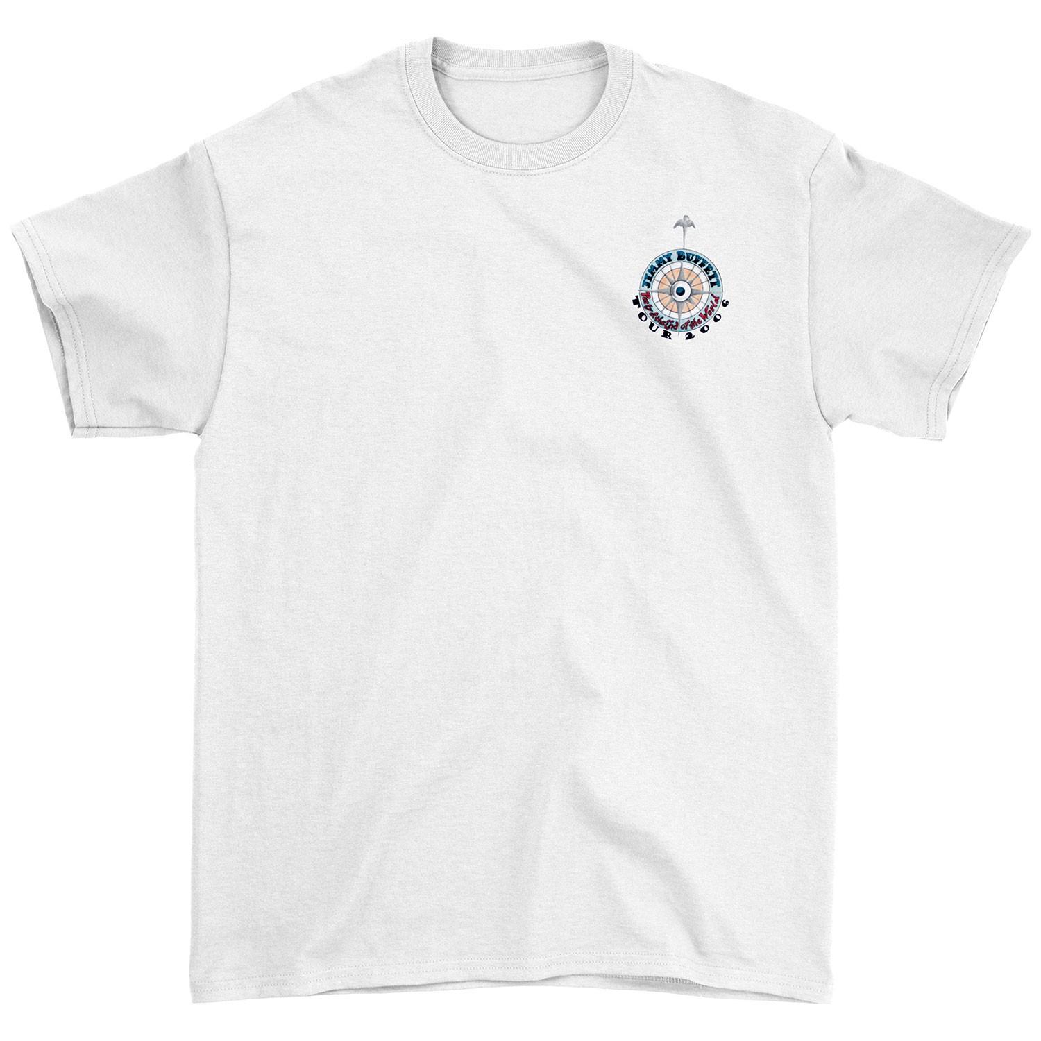 Men s Jimmy Buffett Party At The End Of The World Tour 2006 T-shirt Small White M