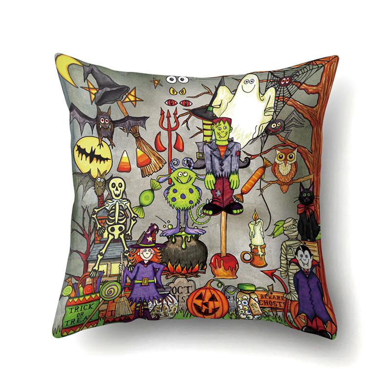 Halloween Pillow Cover Car Waist Pillow Pumpkin Sofa Cushion Cover Office Home Living Room Pillow Cover Premium