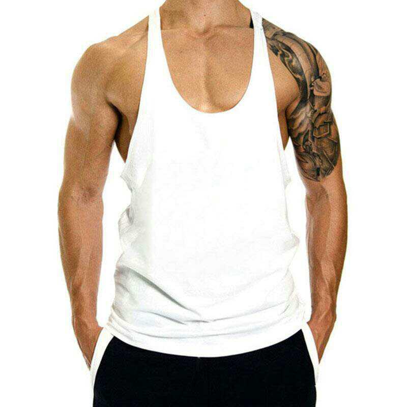 Men's Summer Y-Back Tank Top: Sporty, Thin Strap, Sleeveless Bodybuilding Shirt with Custom Logo, Loose Fit