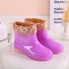 Long rain boots women's fashion rain shoes women's adult no lining high tube waterproof shoes quick-drying rubber shoes summer