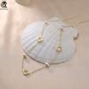 ORSA JEWELS Glänzende Muschelperlen-Choker-Halskette 925er Sterlingsilber Kleeblatt-Design Natur-Stil Sommergeschenk GMN63