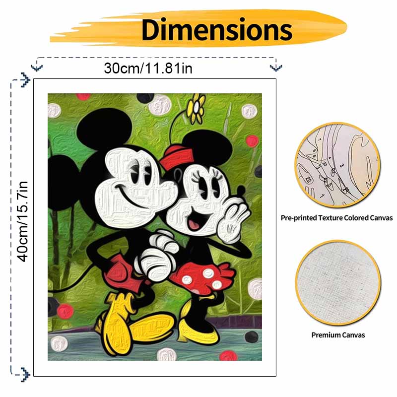 Disney Oil Painting Painting Art Hobby Cultivating Gifts Home Decoration Mickey Minnie Cute Love Fun Animation (126)
