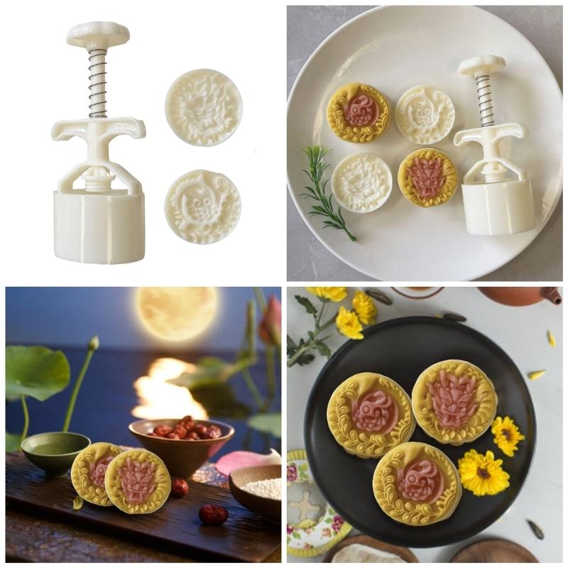 Ice Skin Pastries Mold Hand Pressed Mooncakes Mold Festival Bean Pastes Cake Molds Dessert ABS Moulds for Cooking Lover