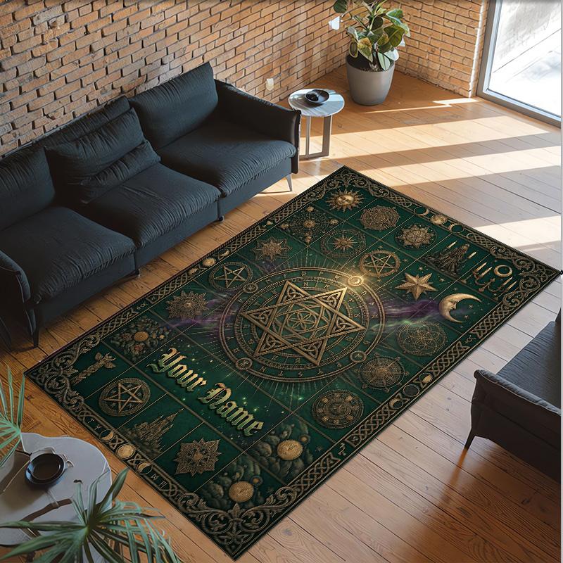 Decorative Artwork Theme Crystal Velvet Rug Personalized Custom Name Text Soft Floor Mat Home Decor