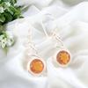 Yellow Citrine Gemstone 925 Sterling Silver Drop & Dangle Women Earrings 1.67" CE-14-4