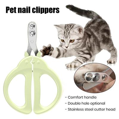 Cat Nail Clippers Circular Hole Ergonomic Double-Hole Positioning Blades Grooming Supplies Pet Trimmer Clippers