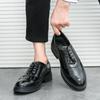 Fashion Men Business Formal Leather Shoes Black Brown American Casual Comfortable Elegant Fashionable Retro Leather Shoes Banquet Shoes