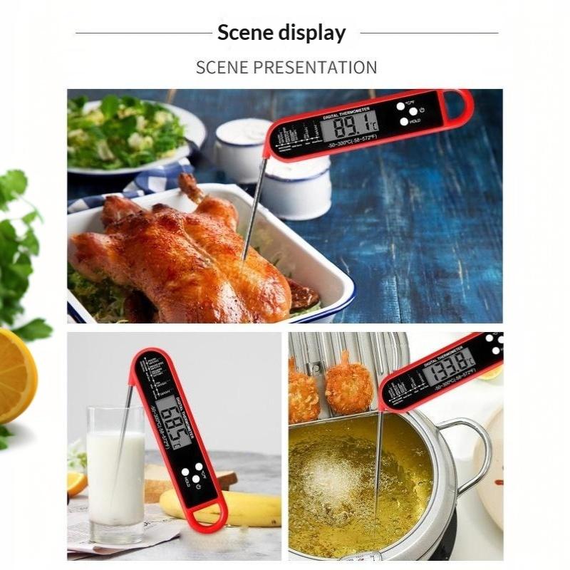 Digital Meat Thermometer With Instant Accurate Read Foldable Long Probe For Kitchen Cooking Grilling Baking Bbq
