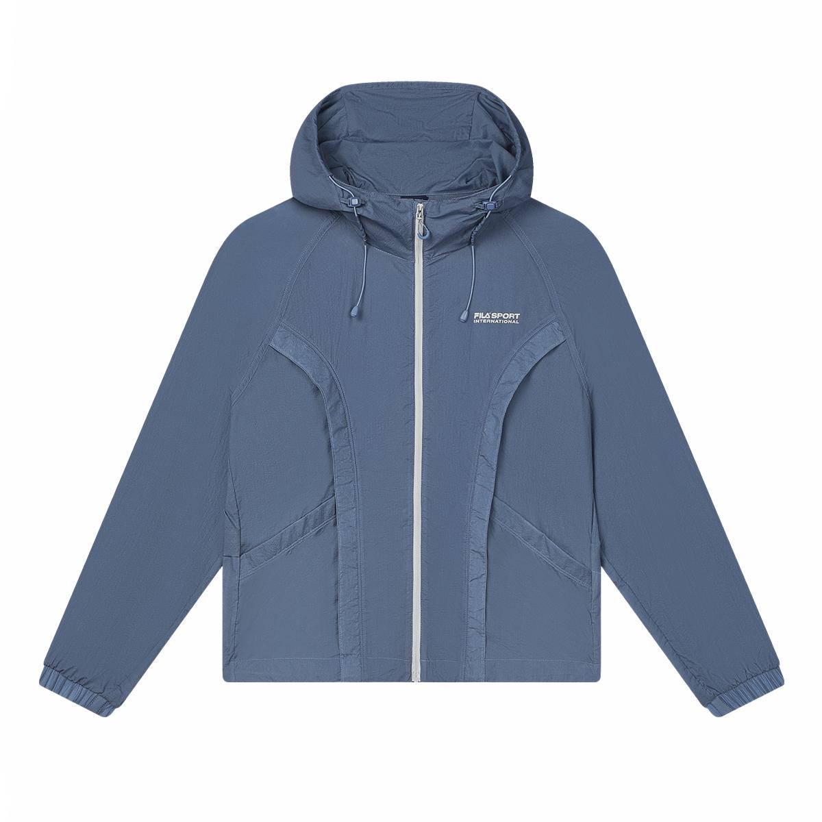 FILA Original Woven Casual Fashion Simple Loose Hooded Jacket Women jackets Cloud-Mountain-Blue F71W429705F-BU M