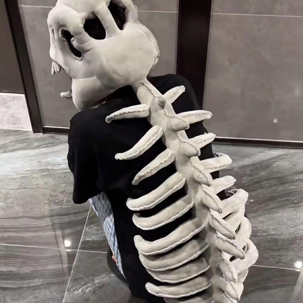 Dinosaur Skull Mask Plush Headgear - Fun Hat for Adults & Kids