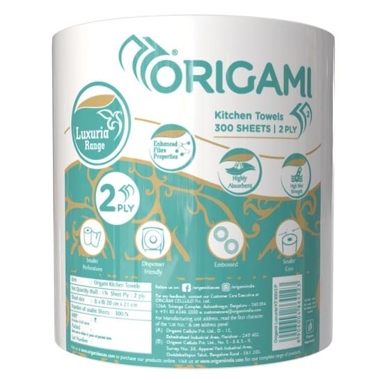 

Origami 2 Ply Kitchen Tissue Paper Roll - Pack of 1 (300 Sheets)
