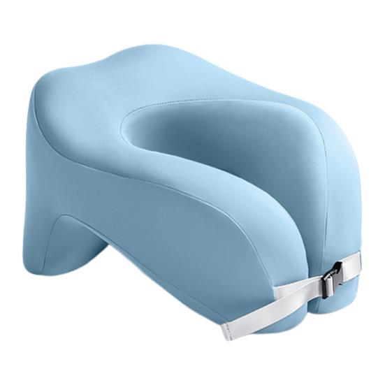 U-förmiges Kissen, Memory Foam, dick, elastisch, langsam zurückfedernd, Nackenkissen für unterwegs, verstellbares Band, Schmerzlinderung, Nackenstütze für lange Flüge, Nickerchenkissen fürs Büro