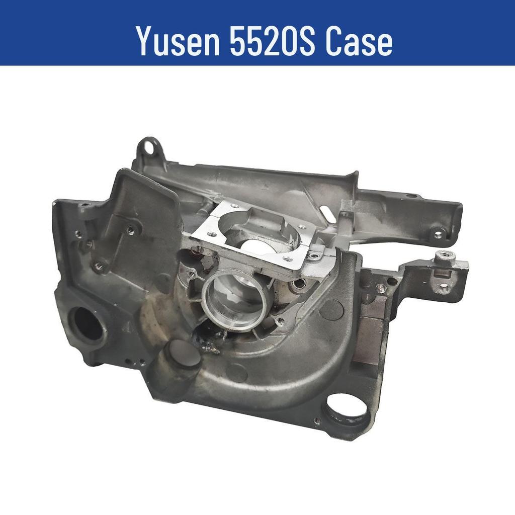 Yusen Chainsaw 5520 Parts: Cylinder, Carburetor, Clutch, Drive Disc, Pull Starter, Ignition Coil, Air Filter.