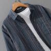 Spring Fall Japanese Vintage Striped Long Sleeve Shirt Men Street Style New Fashion Men Tops Lapel Collar Pocket Men's Casual Shirt