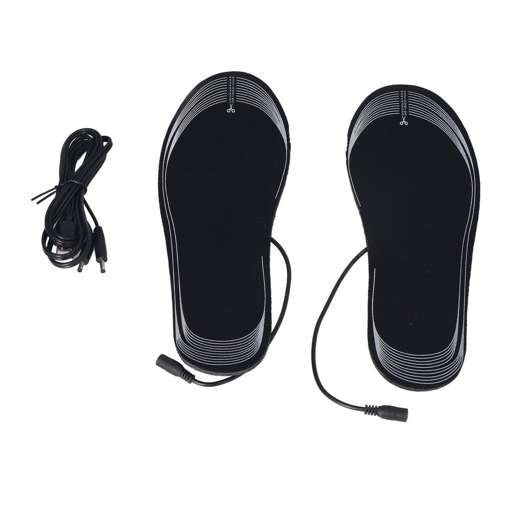2 Stück Beheizbare Schuheinlagen EVA USB-Aufladung Zuschneidbar 35 bis 44 Yards Weiche Gleichmäßige Wärmeverteilung Einlegesohlen