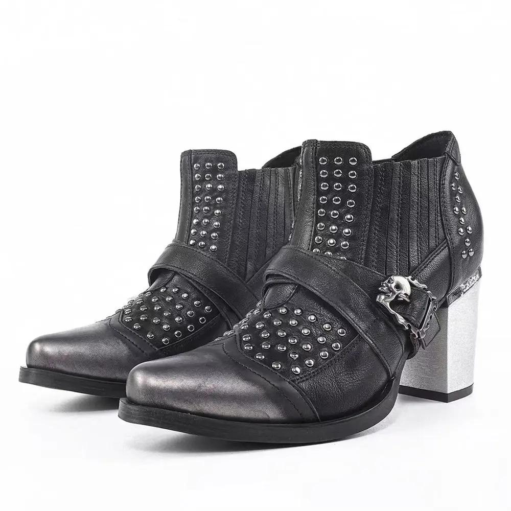 Big Size Vintage Y2K Maillard Style Boots Retro Black Cowboy Boots Women High Heels Retro Western Boot High Quality Shoes