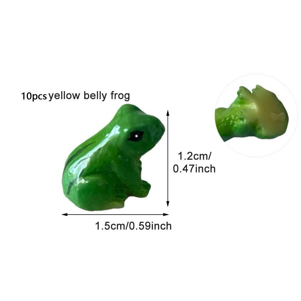 

10pcs Cute Miniature Resin Frogs Funny Resin Crafts Mini Frogs Ornament Animal DIY Garden Frogs Decoration Home Decor жовтий