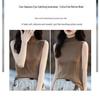 KuaJing Women's 2025 Summer Knitted Camisole Vest - Thin, High Collar, Loose-Fit, Sleeveless