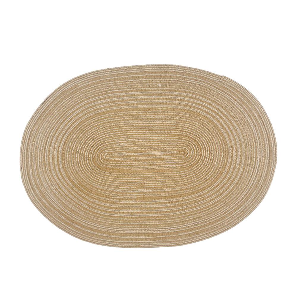 Modern Minimalist Cotton Elliptical Placemat With Insulation For Home Dining And Decor