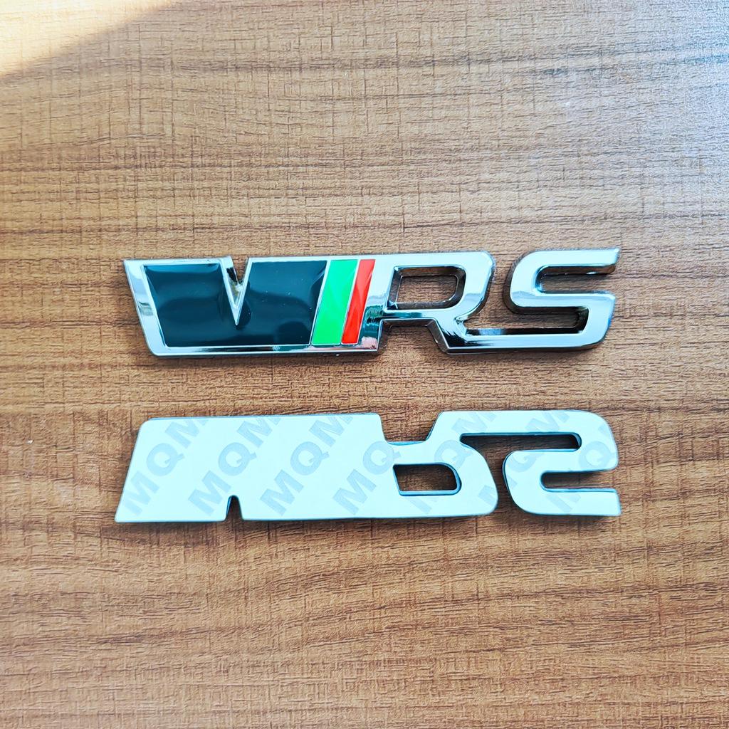 3D Metal RS Logo VRS Emblem Car Grill Badge For Skoda Kodiaq Rapid Fabia Octavia 1 2 3 A5 A7 MK1 MK3 MK4 VRS Sticker Accessories