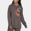 adidas Felpa a maniche lunghe con girocollo e stampa del logo co-branded X Stella McCartney, da donna, marrone, IB5889