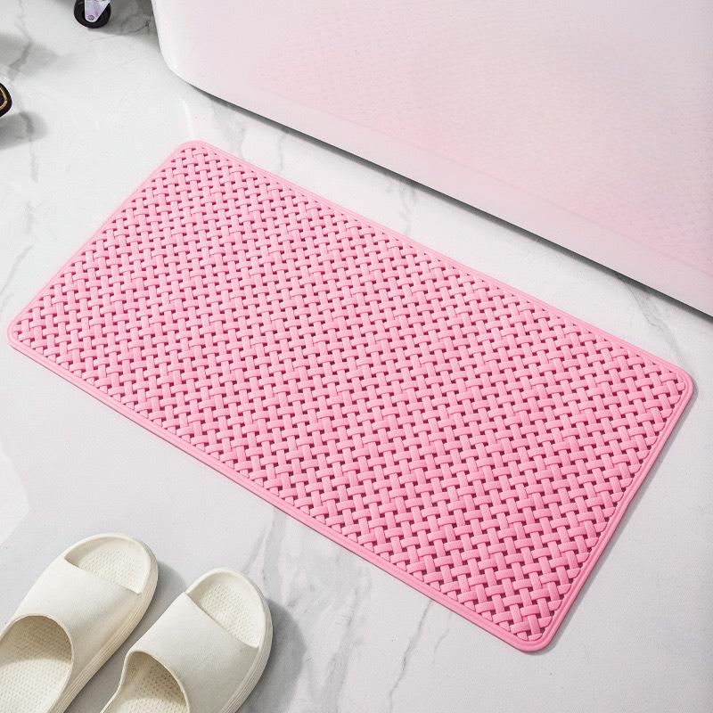 Non-Slip Bathtub Mat with Suction Cups Drain Holes Machine Washable Textured Shower Mat Durable PVC Material Bath Mat