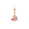 Pandora Rose Gold Red Tilted Heart Pavé Pendant Charm Unisex Charm 789404C02