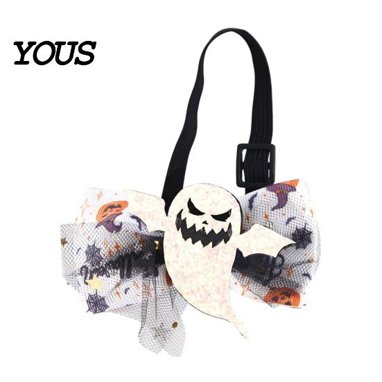 Decorative Bows for Potted Plants Halloween Goose Bow Tie, Porch Statue Accessories, Spooky Skull Ghost Petite Party Ornament Tie Lawn Statue, Outdoor