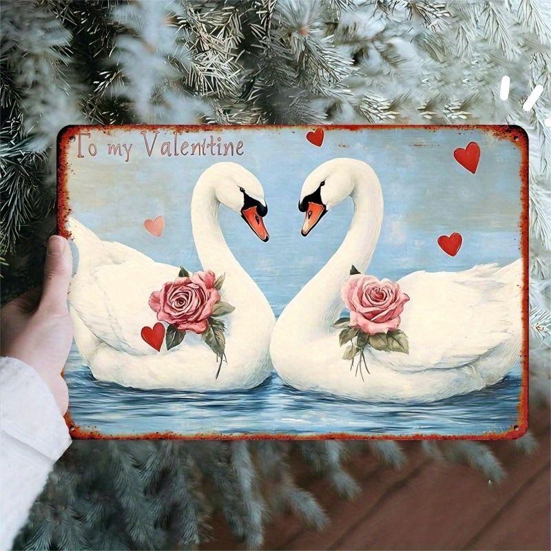 Peinture décorative métallique rétro pour la Saint-Valentin pour chambre à coucher de couples, salon, café, bar, restaurant