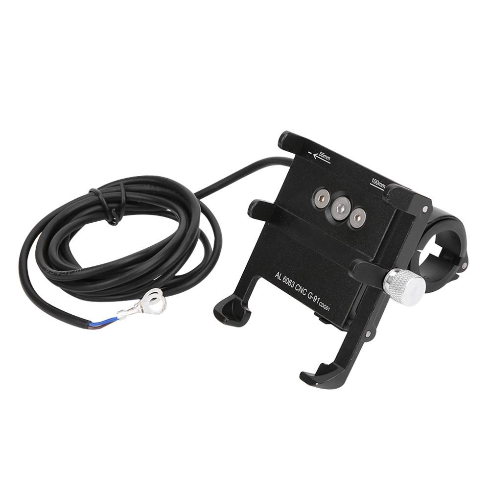 Motorcycle Electric Bike Charge Aluminium Alloy Phone Navigation Support Clip Ring Type