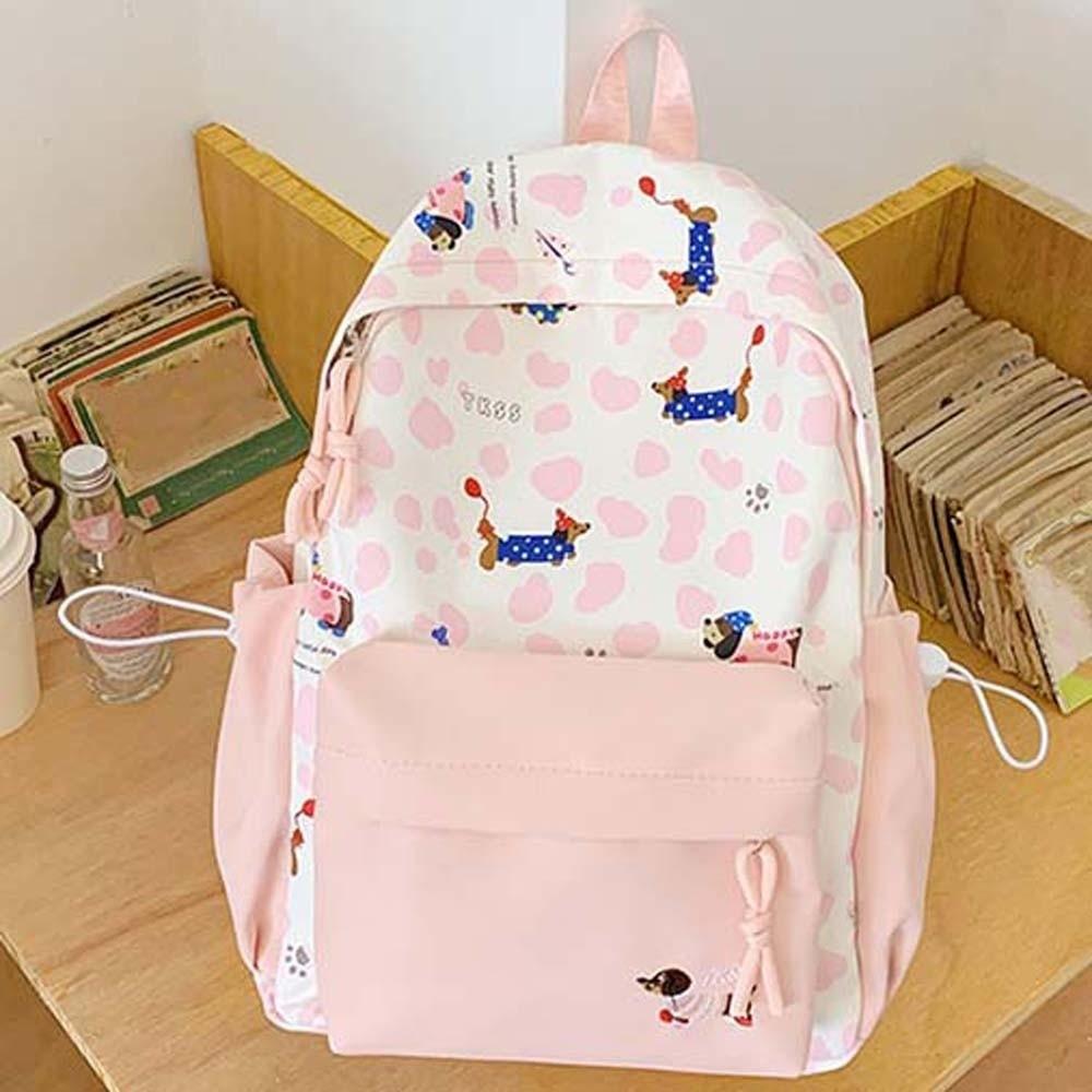 Daypack Students School Bag Casual Large Capacity Backpack Nylon Dachshund Backpack  Sport