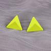 New Korean Neon Yellow Green Round Square Acrylic Stud Earrings For Women Geometric Triangle Matt Earrings Jewelry Party Gifts