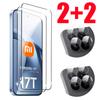 6 em 1 [Pacote 3+3] Protetor de Tela de Vidro Temperado para Xiaomi 17T Pro/ 17T Película Macia para Lente da Câmera 17TPro 5G