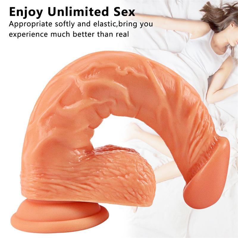 Soft Elbow Double Layer Liquid Silicone Penis Large Simulation Female Masturbation Device Manual Adult Sex Products