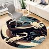 1pc Cranes Night Sky Office Round Area Rug, Under Office Chairs Bedroom Living Room Home Decor, Room Deco