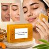 1pc 100g Turmeric Lemon Kojic Acid Handmade Soap, Natural Cleansing Soap Bar For Face And Body, Rich
