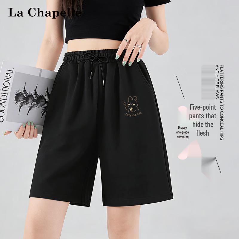 La Chapelle Women s Cute Printed Elastic Waist Capris L