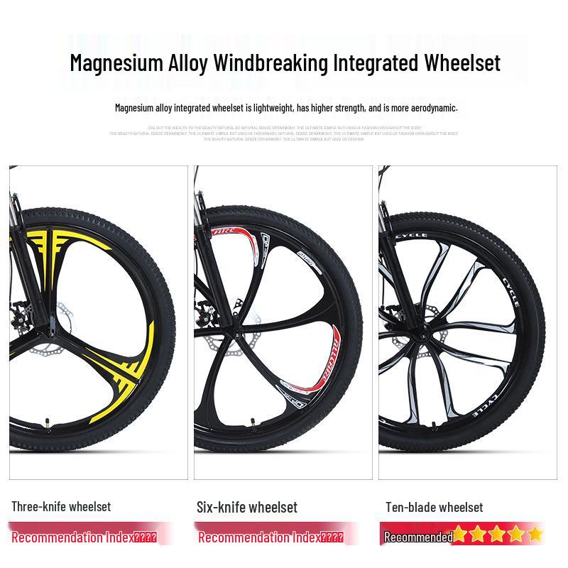 26-Inch Adult Mountain Bike with Double Disc Brakes and Variable Speed for Off-Road Riding