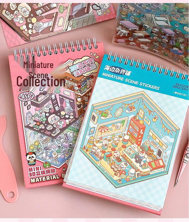 3D Miniaturhaus Landschaftsgestaltungs-Sticker-Set für Mädchen