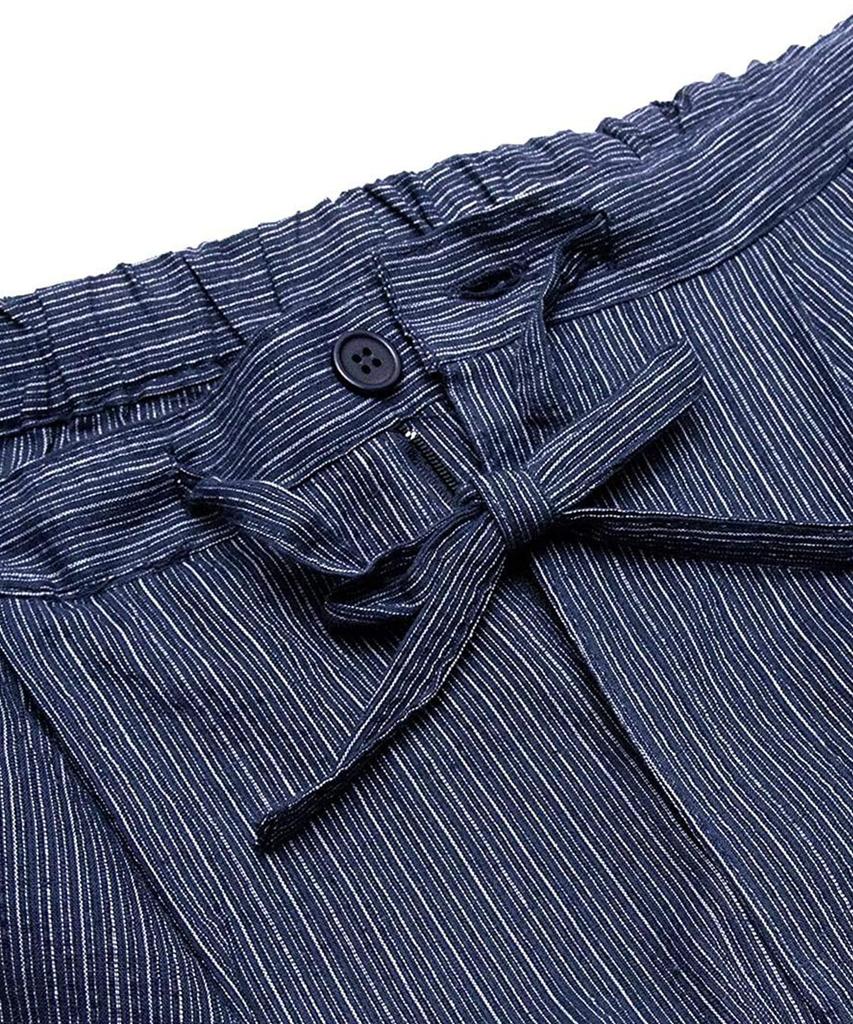 Jinbei Japanese summer Day Plus Seersucker Weave Simple Thin Stripes x [KYOETSU] Men's (traditional wear) - Father's Gift, Sizes, Stylish, Cotton, (L,