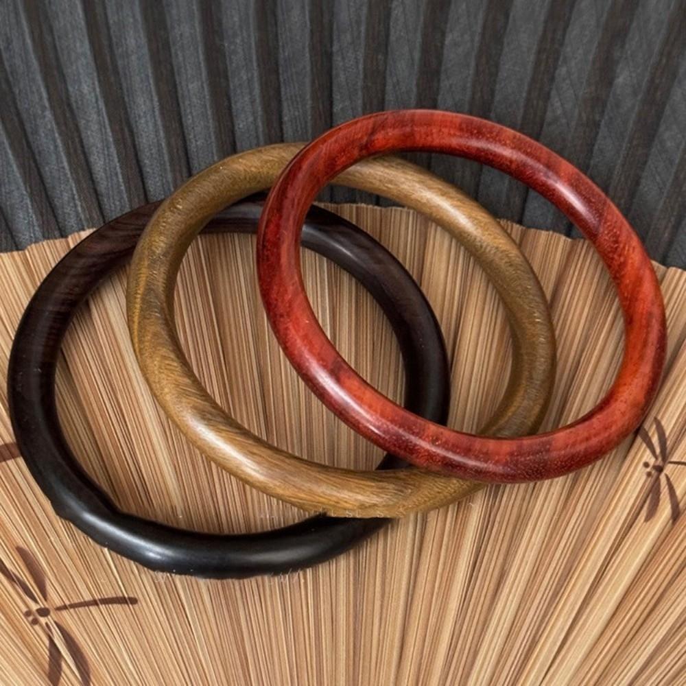Chinese Ethnic Style Sandalwood Bracelet Minority Design Retro Hand Ring Sandalwood Bangle  Student
