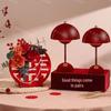 Red Festive Mushroom Table Lamp - Chinese Style Wedding Bedside Decor