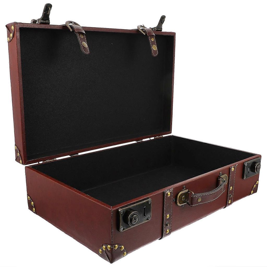 Portable Storage Case Handheld Box for Document Storage Made of Synthetic Material Brown