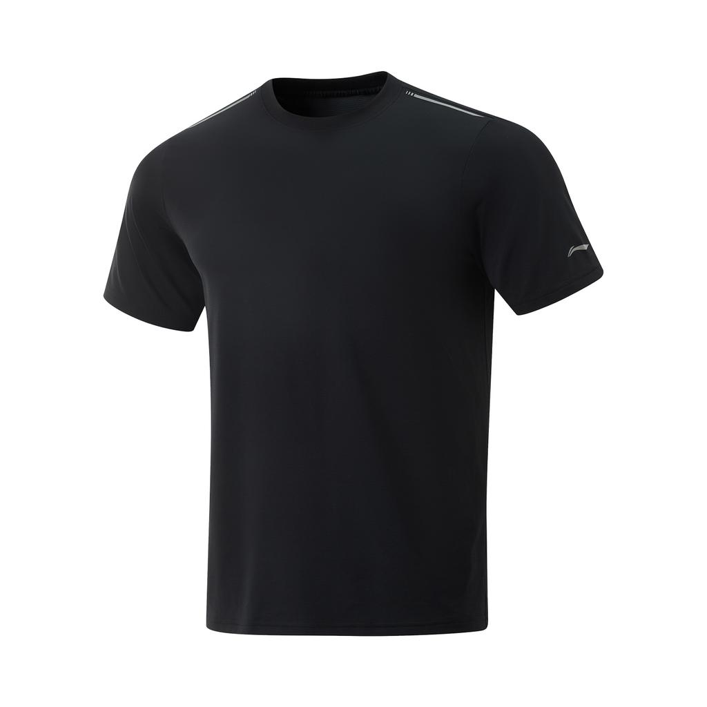 Li-Ning Cooling Tea T-Shirt For Mountaineering Fitness Quick-Dry Comfortable Breathable Short Sleeve Men T-Shirts Black ATSV509-3