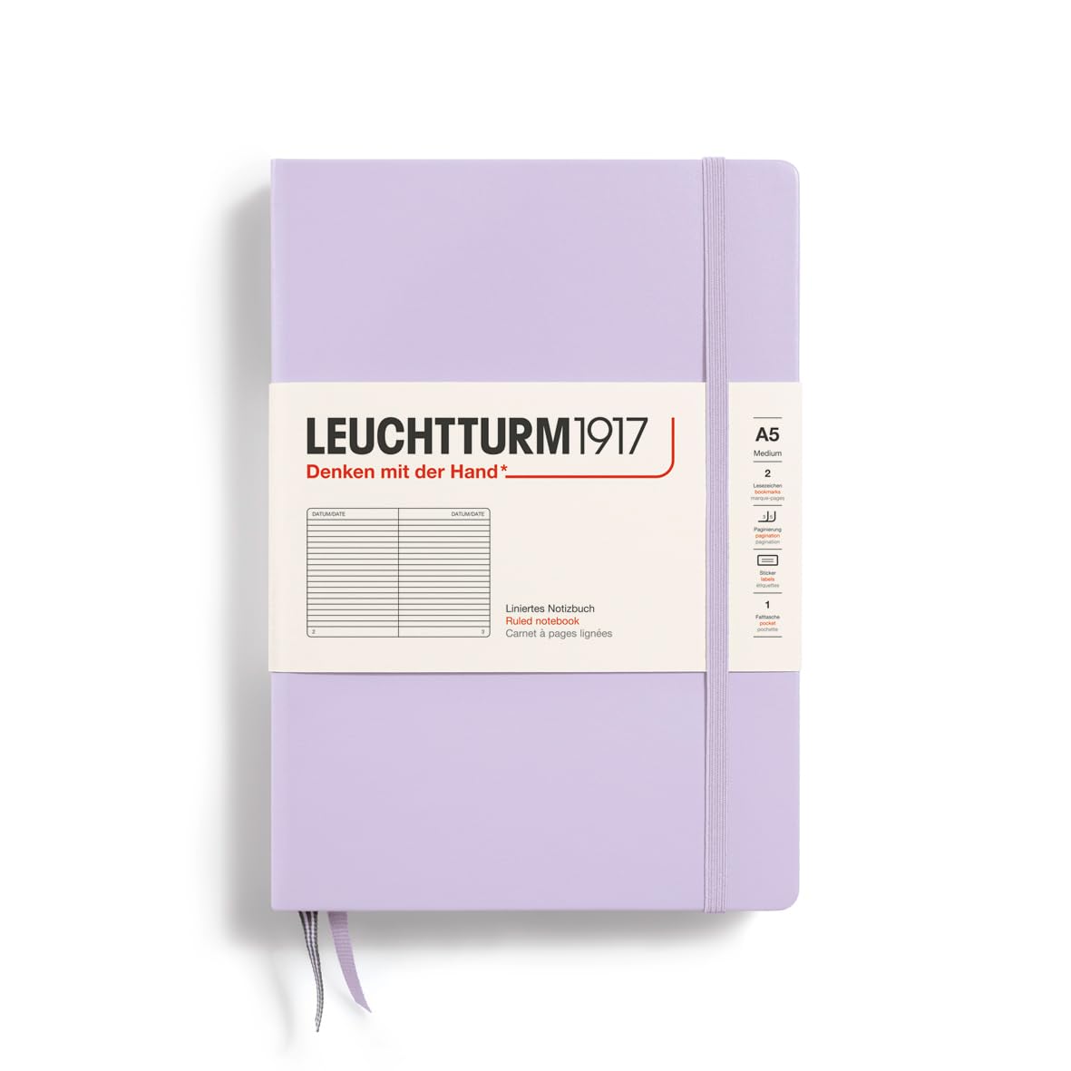 

Leuchtturm Horizontal Officially Imported Notebook, A5, Ruled, Lilac, 365482, лиловый