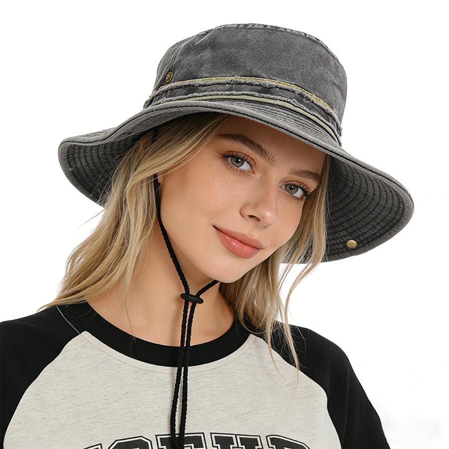 Vintage Washed Cotton Bucket Hat for Men & Women UV Protection Sun Caps for Summer Outdoor Climbing  Fishing Hiking