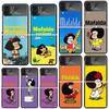 Mafalda Cartoon Phone Case For Samsung Galaxy Z Flip 7 Flip7 Zflip 6 Flip6 5 Flip5 4 Flip4 3 Flip3 5G Fundas Black Cover Galaxy
