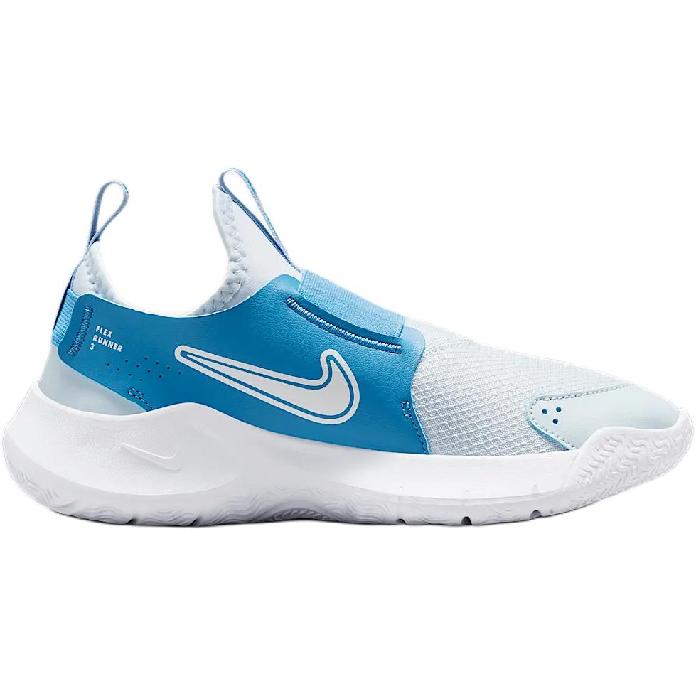 Nike Flex Runner 3 Fabric Comfortable Non-Slip Durable Low-Top Kids Running Shoes Kids Sneaker Purple-Blue Vibrant-Blue White FN1294-402