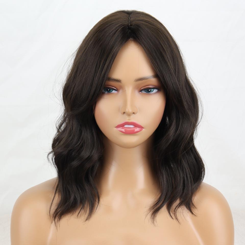 

MERISIHAIR женский модный короткий волнистый парик с челкой розовый синтетическое волокно длиной до плеч натуральный волнистый парик повседневная одежда 35 cm